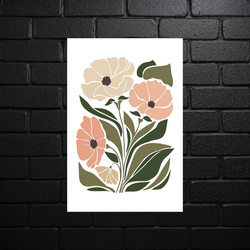 Modern Poppies in Pastel Tones - shiny glitter