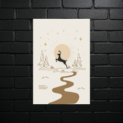 Księżycowy Skok - Minimalistyczna Ilustracja - błyszczący brokat