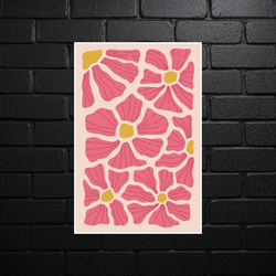 Pink Retro Flowers - Botanical Composition