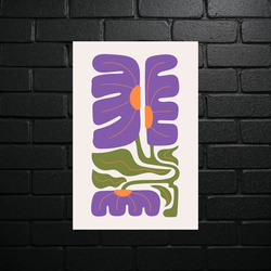 Purpurowy Kwiat Abstrakcji - błyszczący brokat