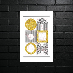 Golden Geometric Harmony - shiny glitter