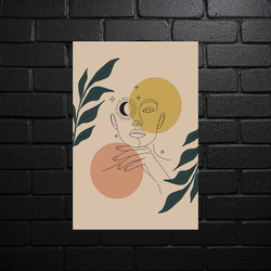 Minimalist Female Silhouette - Abstract Harmony - shiny glitter