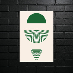 Geometric Harmony in Green - shiny glitter