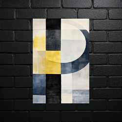 Geometric Sonnets - Abstract Harmony of Yellow and Gray - shiny glitter