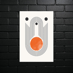 Geometric Harmony in Orange - shiny glitter