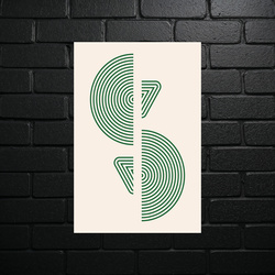 Geometric Harmony in Green - shiny glitter