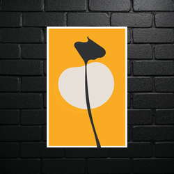 Floral Minimalist Elegance on Orange - shiny glitter