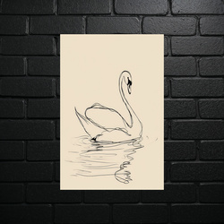 Graceful Swan Sketch - shiny glitter