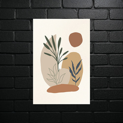 Minimalist Garden at Sunset - shiny glitter