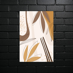 Abstract Leaves in Golden Harmony - shiny glitter