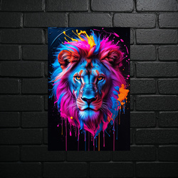 Neon Lion - Artistic Explosion - shiny glitter