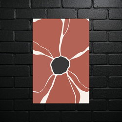 Terracotta Minimalist Flower - shiny glitter