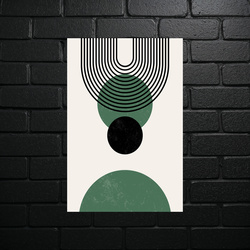 Geometric Harmony in Green - shiny glitter