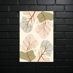 Gentle Leaf Dance - Minimalist Aluminum Art Print - shiny glitter