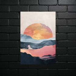 Golden Horizon - Abstract Sunset Panorama - shiny glitter