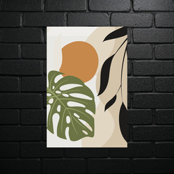 Botanical Abstraction: Monstera Leaves in Harmony - shiny glitter