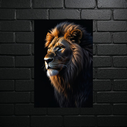 Majestic Lion in Night's Shadow - shiny glitter