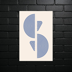 Geometric Harmony in Blue - shiny glitter