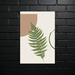 Minimalist Fern on Beige - shiny glitter