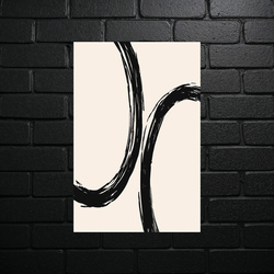 Minimalist Black Curves - shiny glitter