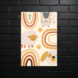 Whimsical Sunshine Safari - Premium Aluminum Print - shiny glitter