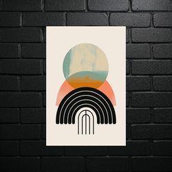 Geometryczna Harmonia: Tęcza i Półksiężyc - błyszczący brokat