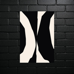 Abstract Duet in Black and White - shiny glitter