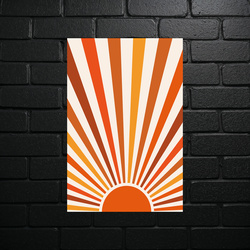 Retro Sunrise - Metallic Art Print - shiny glitter