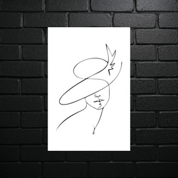 Minimalist Elegance - Line Sketch - shiny glitter