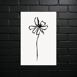 Minimalist Flower - Botanical Sketch - shiny glitter