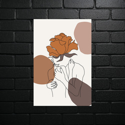 Minimalistyczna Harmonia w Sepii - błyszczący brokat